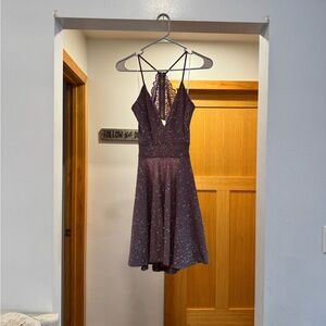 Windsor Sparkling Purple Backless Dress